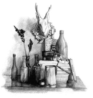 书房一角素描铺色画法步骤09