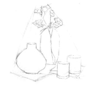 素雅装饰素描画线稿画法步骤03