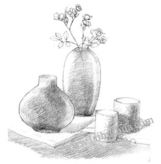 素雅装饰素描铺色画法步骤01