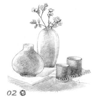 素雅装饰素描铺色画法步骤02