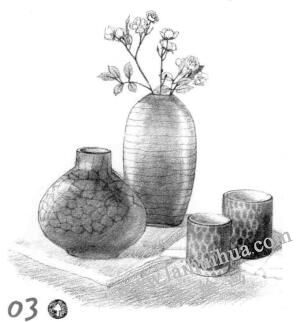 素雅装饰素描铺色画法步骤03