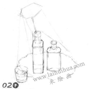玻璃制品素描画线稿画法步骤02