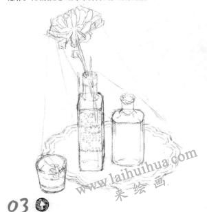玻璃制品素描画线稿画法步骤02