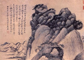 清代吴历《松壑鸣琴图轴》欣赏