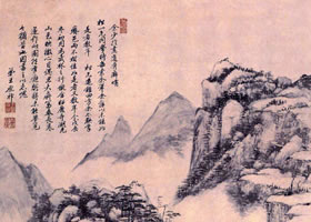清代画家王原祁《富春图轴》欣赏