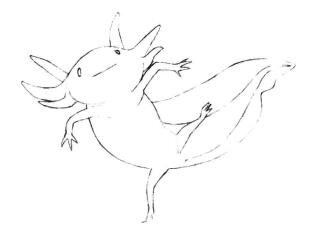 六角恐龙的素描画线稿画法步骤03