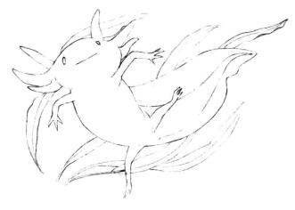 六角恐龙的素描画线稿画法步骤04