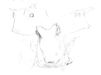 牛角鱼素描铺大色画法步骤01