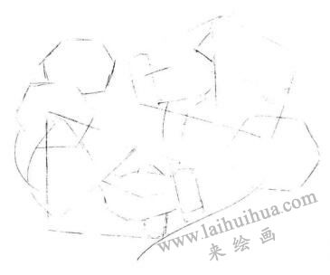 碟尾金鱼素描画线稿画法步骤03