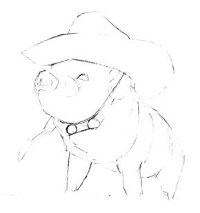 小香猪的素描画法步骤