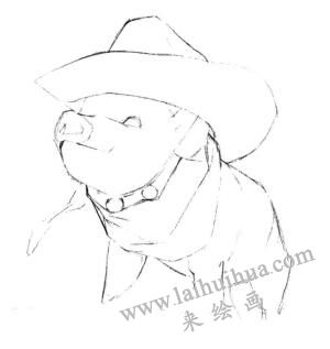 小香猪的素描画法步骤