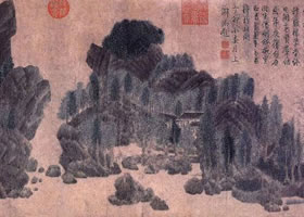 元代画家钱选《浮玉山居图卷》欣赏