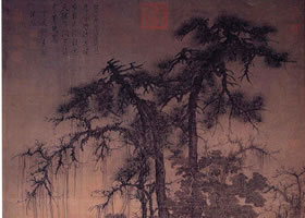 元代唐棣《霜浦归渔图轴》欣赏