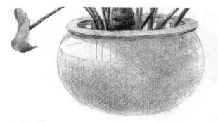 滴水观音素描逐个细化画法步骤10