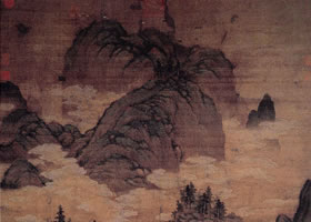 元代盛懋《溪山清夏图轴》欣赏