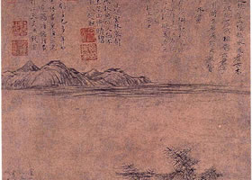 元代倪瓒《六君子图轴》欣赏