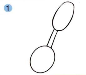 勺子的儿童画画法步骤01