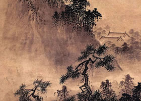 明代戴进《春山积翠图轴》欣赏