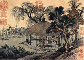 明代沈周《盆菊幽赏图卷》欣赏