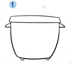 电饭锅儿童画画法步骤01