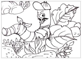 受伤的蚯蚓儿童画画法步骤03