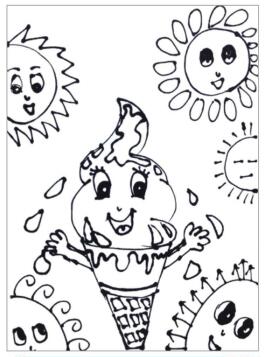 可爱冰激凌儿童画画法步骤03