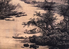 吴伟《渔乐图轴》欣赏