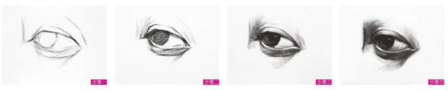 半侧面眼睛的素描画法