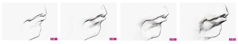 侧面嘴的素描画法