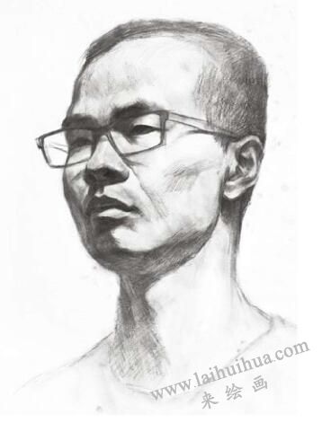 中年头像的素描画法步骤02
