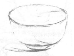 碗的素描画法步骤02