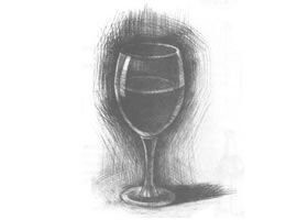 酒杯（高脚杯）的素描画法