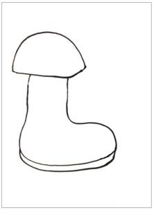 鞋子房屋儿童画画法步骤01