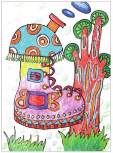 鞋子房屋儿童画
