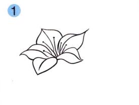 杜鹃花儿童画画法步骤01