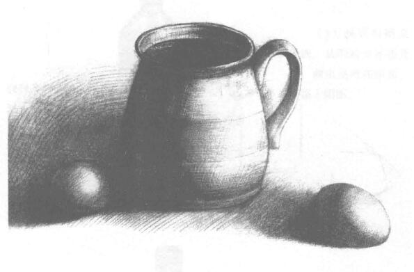 杯子和鸡蛋组合素描画法