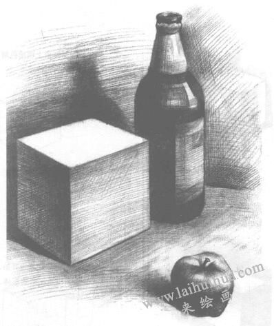 三个静物组合素描画法