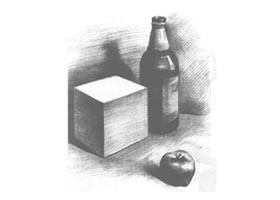 三个静物组合素描画法