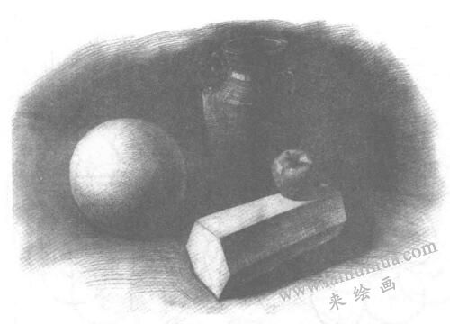 四个静物组合素描画法