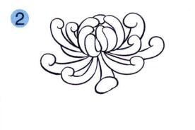 菊花的儿童画画法步骤02