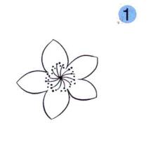 桃花儿童画画法步骤01