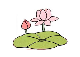 荷花儿童画