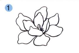 栀子花儿童画画法步骤01