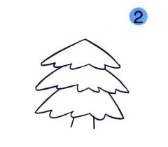 松树儿童画画法步骤02