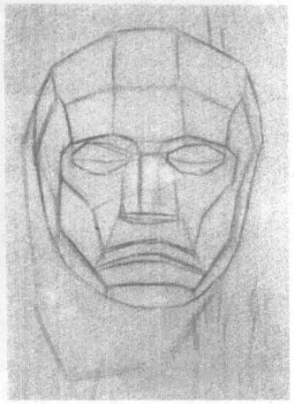 贝多芬石膏切面像素描画法步骤02