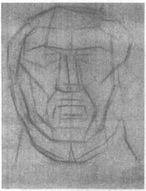 亚历山大石膏切面像素描画法步骤01