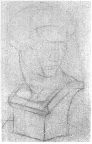 朱里亚诺石膏头像素描画法步骤01