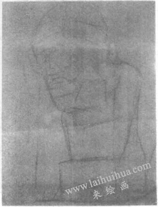 荷马石膏头像素描画法步骤01