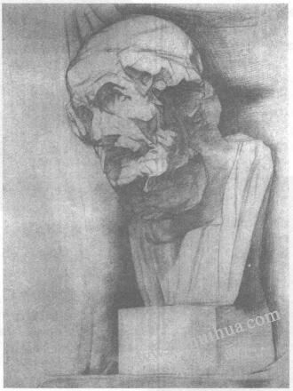 荷马石膏头像素描画法步骤04