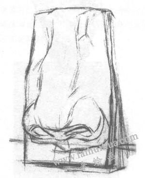 石膏鼻子素描画法步骤01
